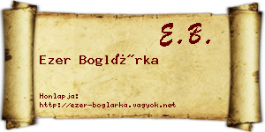 Ezer Boglárka névjegykártya